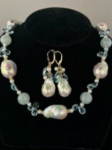 Pearl & Coral Necklace and Earrings